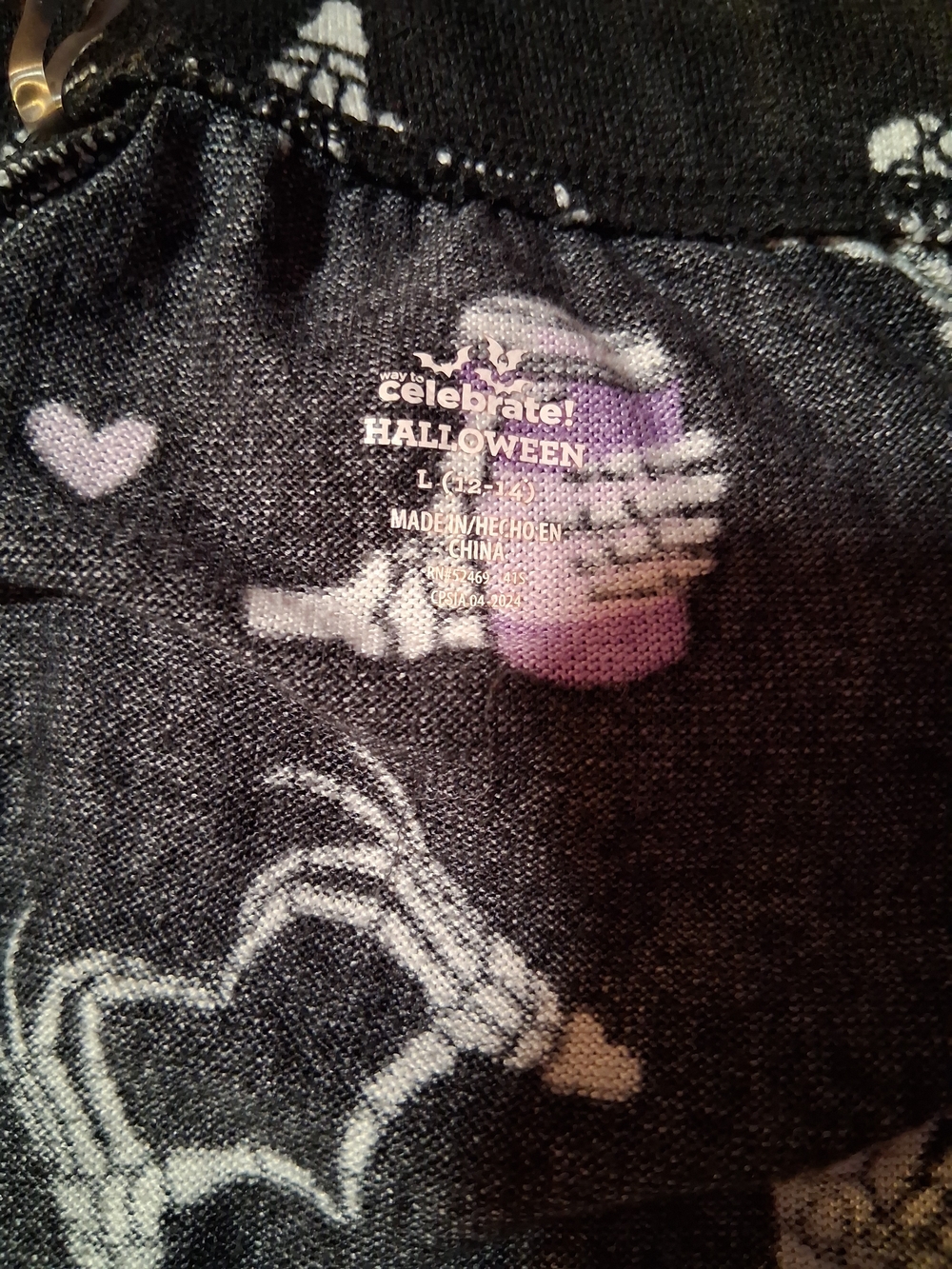 Black Skeleton Hand & Purple Cup Pajama Pants - Picture 3 of 3